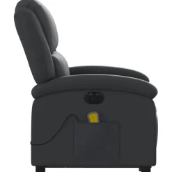 vidaXL Sta-op-massagestoel elektrisch echt leer zwart