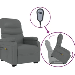 vidaXL Sta-op-massagestoel kunstleer antracietkleurig