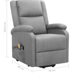 vidaXL Sta-op-massagestoel stof lichtgrijs
