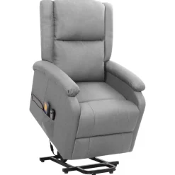 vidaXL Sta-op-massagestoel stof lichtgrijs