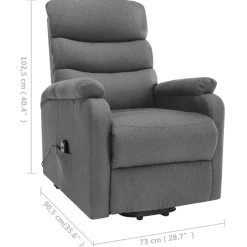 vidaXL Sta-op-massagestoel stof lichtgrijs
