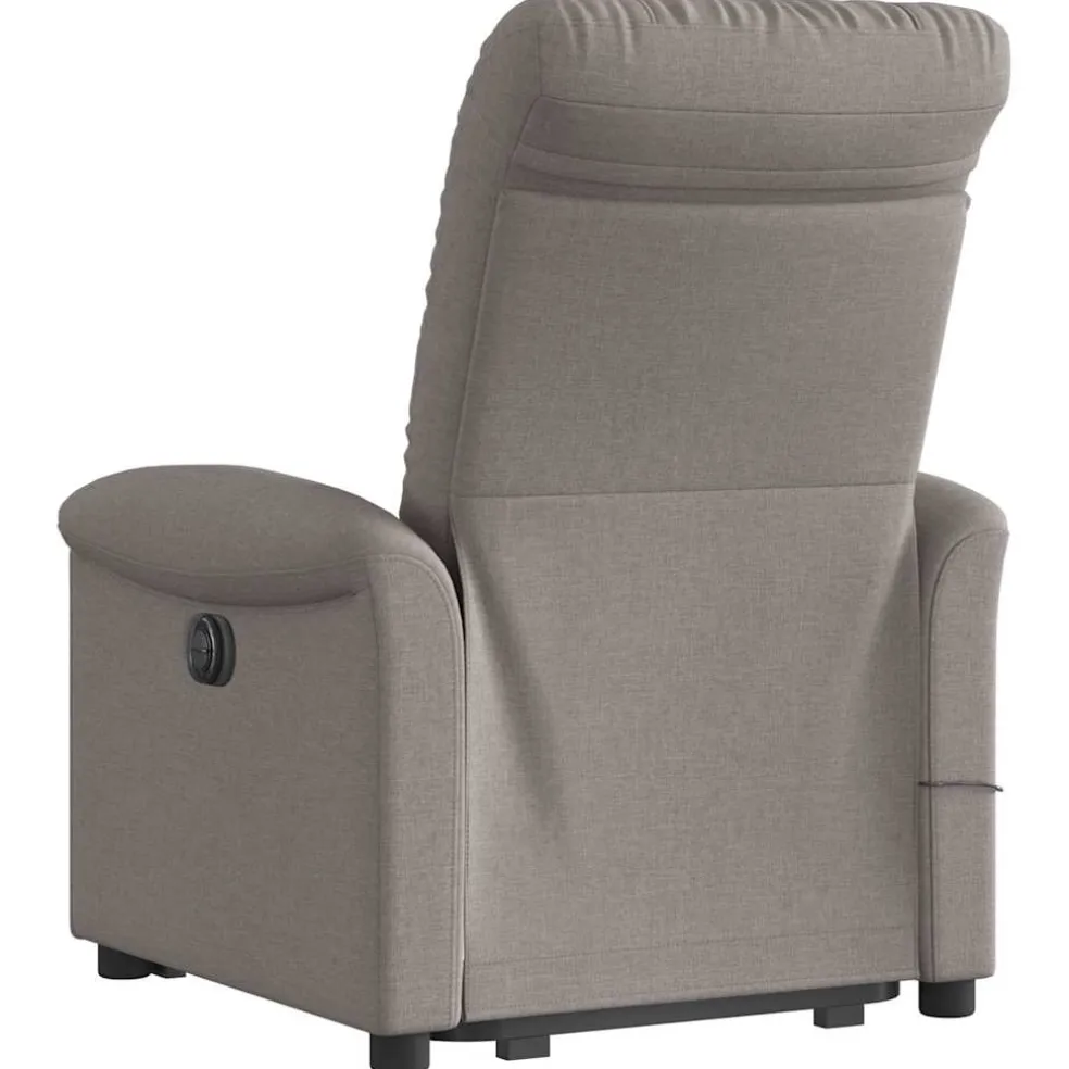 vidaXL Sta-op-massagestoel verstelbaar stof taupe