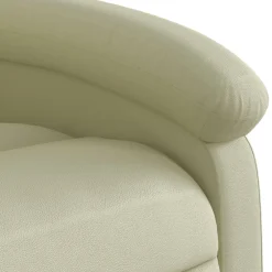 vidaXL Sta-op-stoel elektrisch echt leer crèmekleurig
