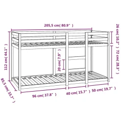 vidaXL Stapelbed massief grenenhout 80x200 cm
