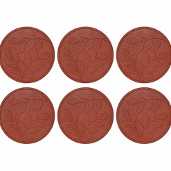 vidaXL Stapsteen 6 st Rood Ø 44 x 2 cm Rubber