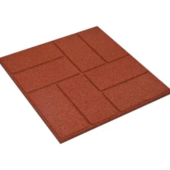 vidaXL Stapsteen 6 st Rood 40,5 x 40,5 x 2 cm Rubber
