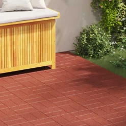 vidaXL Stapsteen 6 st Rood 40,5 x 40,5 x 2 cm Rubber