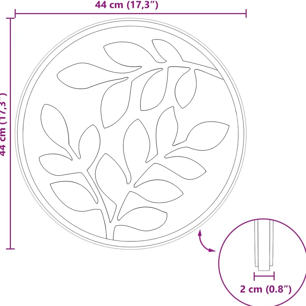 vidaXL Stapsteen 6 st Zwart Ø 44 x 2 cm Rubber
