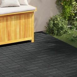 vidaXL Stapsteen 6 st Zwart 40,5 x 40,5 x 2 cm Rubber