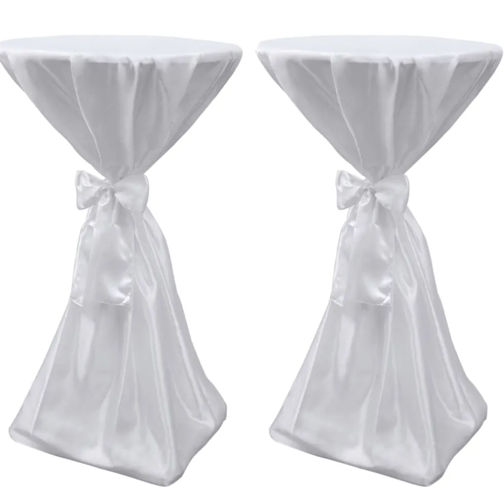 vidaXL Statafelhoes met strik 60cm Wit (2 stuks)