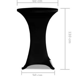 vidaXL Statafelhoes Stretch Ø60cm Zwart (2 stuks)