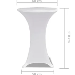 vidaXL Statafelhoes Stretch Ø60cm Wit (2 stuks)