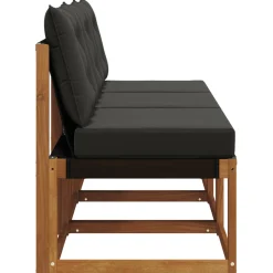 vidaXL 3 st Buitenzitmiddelsofa Massief acaciahout en Textilene Stof