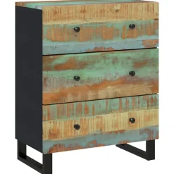 vidaXL 3 st Dressoir massief gerecycled hout