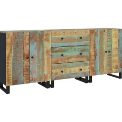 vidaXL 3 st Dressoir massief gerecycled hout