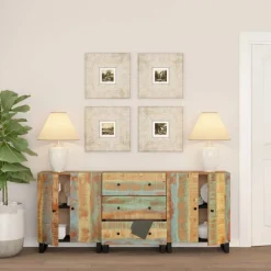 vidaXL 3 st Dressoir massief gerecycled hout