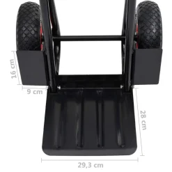 vidaXL Steekwagen telescopisch 200 kg zwart en rood