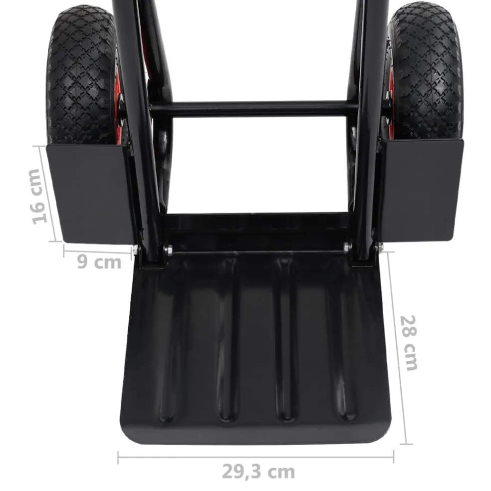 vidaXL Steekwagen telescopisch 200 kg zwart en rood