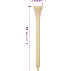 vidaXL 1000 st Golftees 83 mm bamboe
