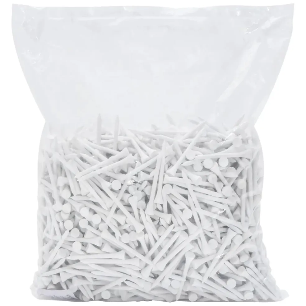 vidaXL 1000 st Golftees 83 mm bamboe wit