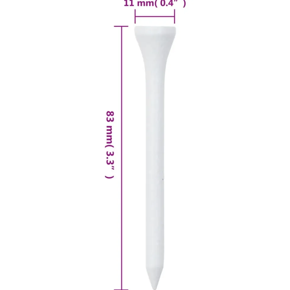 vidaXL 1000 st Golftees 83 mm bamboe wit