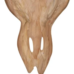 vidaXL Stierenbeeld wandgemonteerd 69x6x60 cm teakhout