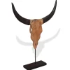 vidaXL Stierenbeeld 66x15x88 cm teakhout