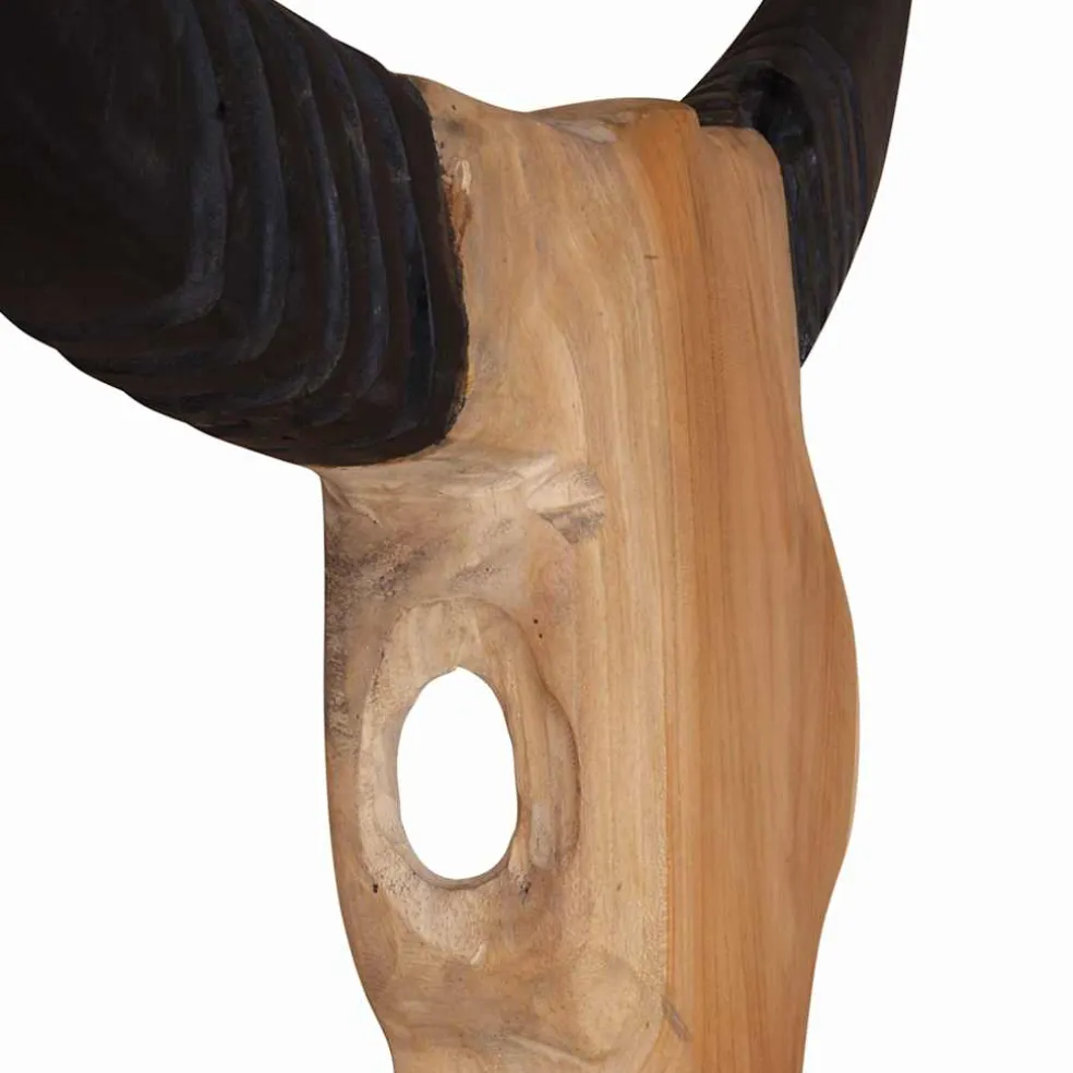 vidaXL Stierenbeeld 66x15x88 cm teakhout