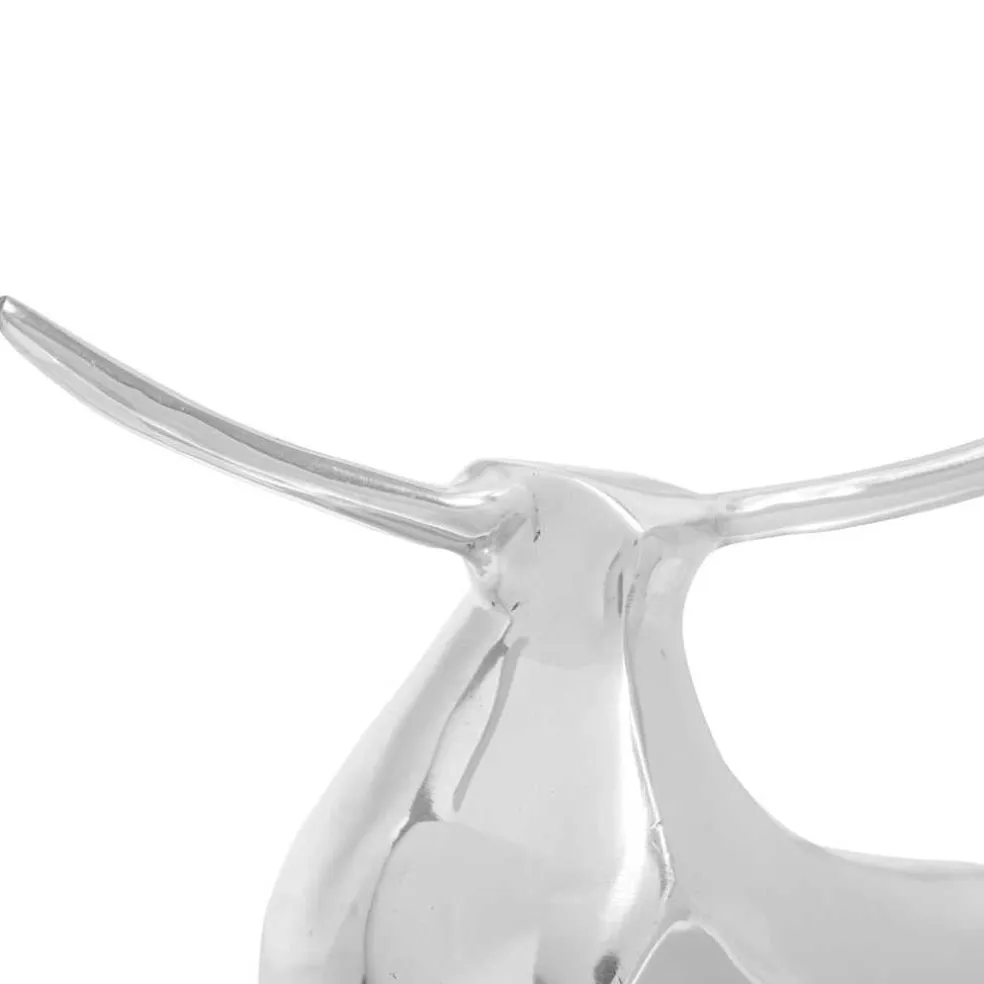 vidaXL Stierensculptuur Zilver 37 x 44 x 17 cm Aluminium