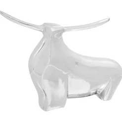 vidaXL Stierensculptuur Zilver 37 x 44 x 17 cm Aluminium