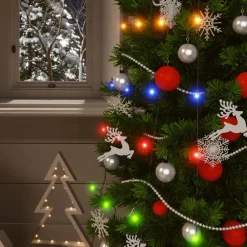 vidaXL 5 st Lichtslinger met 200 LED's solar binnen/buiten meerkleurig