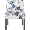 vidaXL Stoel gebloemd stof blauw