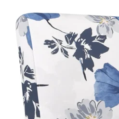 vidaXL Stoel gebloemd stof blauw