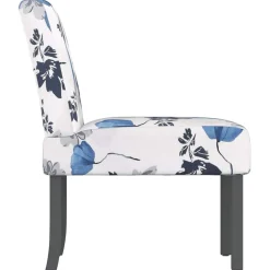 vidaXL Stoel gebloemd stof blauw