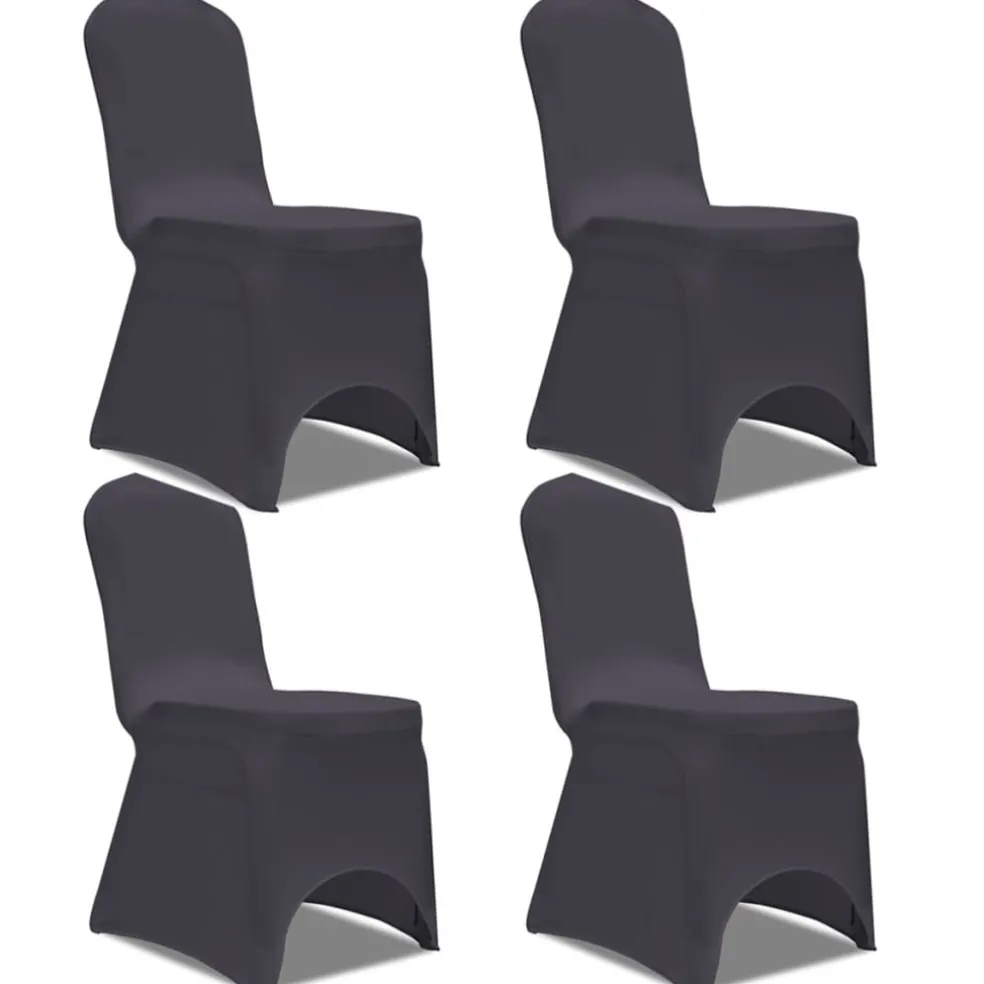 vidaXL Stoelhoes stretch antraciet 4 stuks