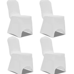 vidaXL Stoelhoes stretch 4 stuks wit