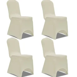 vidaXL Stoelhoes stretch 4 stuks Crèmekleurig