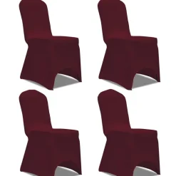 vidaXL Stoelhoes stretch 4 stuks bordeaux