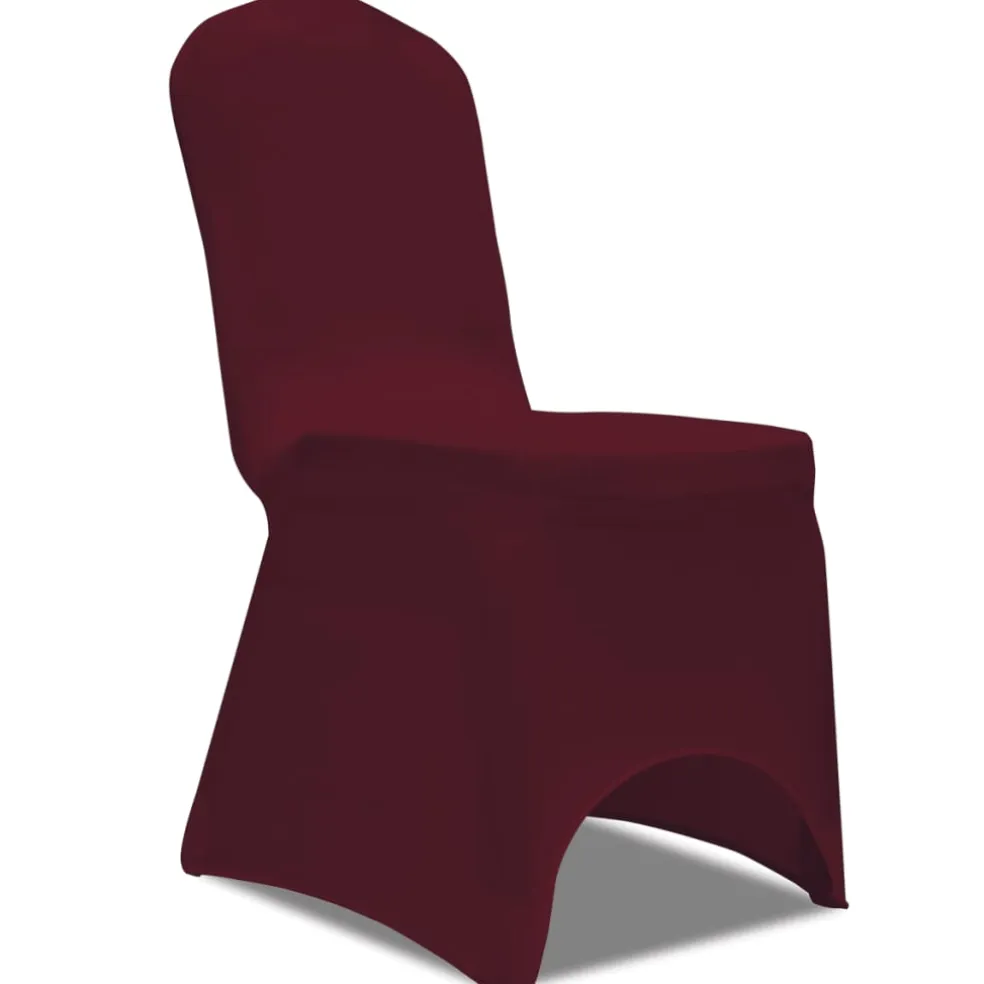vidaXL Stoelhoezen stretch bordeauxrood 100 st