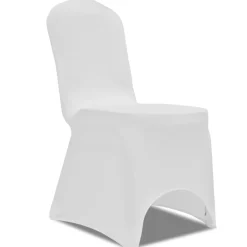 vidaXL Stoelhoezen stretch wit 100 st