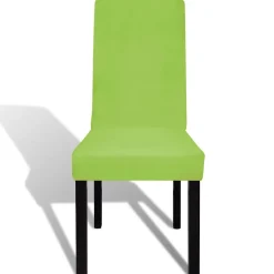 vidaXL Stoelhoezen 6 st stretch recht groen