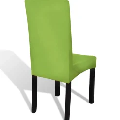 vidaXL Stoelhoezen 6 st stretch recht groen