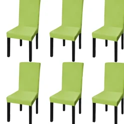 vidaXL Stoelhoezen 6 st stretch recht groen