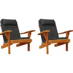 vidaXL Stoelkussens 2 st Adirondack oxford stof zwart