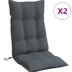 vidaXL Stoelkussens 2 st hoge rug oxford stof antracietkleurig