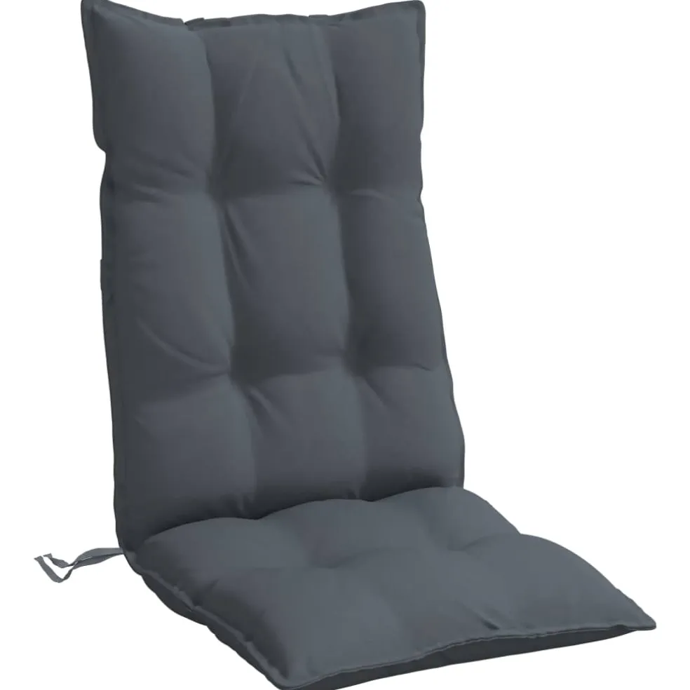 vidaXL Stoelkussens 2 st hoge rug oxford stof antracietkleurig