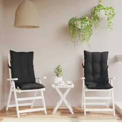 vidaXL Stoelkussens 2 st hoge rug oxford stof zwart
