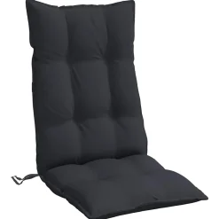 vidaXL Stoelkussens 2 st hoge rug oxford stof zwart
