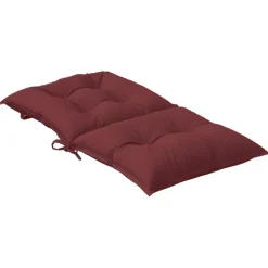 vidaXL Stoelkussens 2 st lage rug 100x50x7 cm stof gemêleerd wijnrood