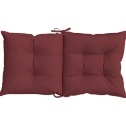 vidaXL Stoelkussens 2 st lage rug 100x50x7 cm stof gemêleerd wijnrood